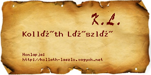 Kolláth László névjegykártya